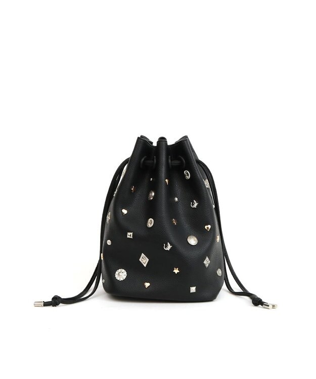 UNBILLION カカトゥ kakatoo / WEB限定ビジューミックスチャーム ドロストバッグ ブラック