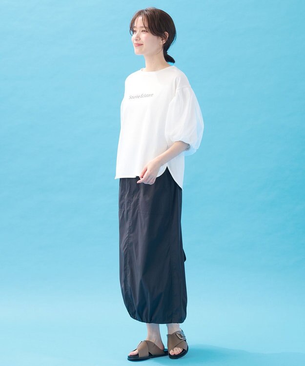 ANY 【洗濯機可/接触冷感/UVケア】エニィファンクションバルーンスリーブTシャツ オフ