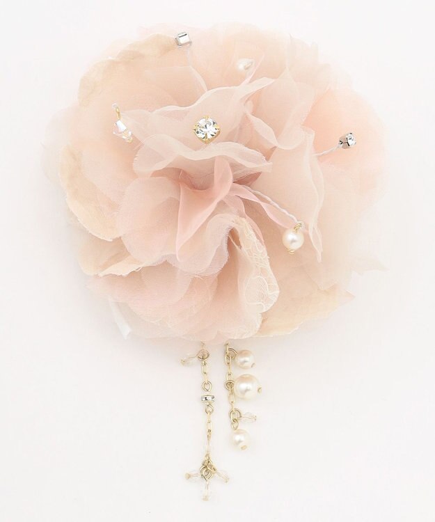 ANY SIS 【チャーム付き】エアリーフラワー コサージュ ピンク