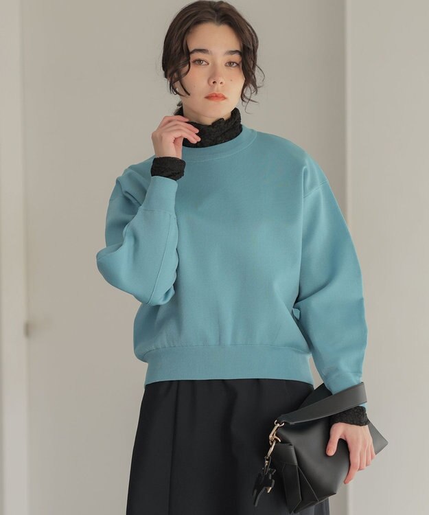 組曲 L オーガンスウェット ニット ターコイズブルー系