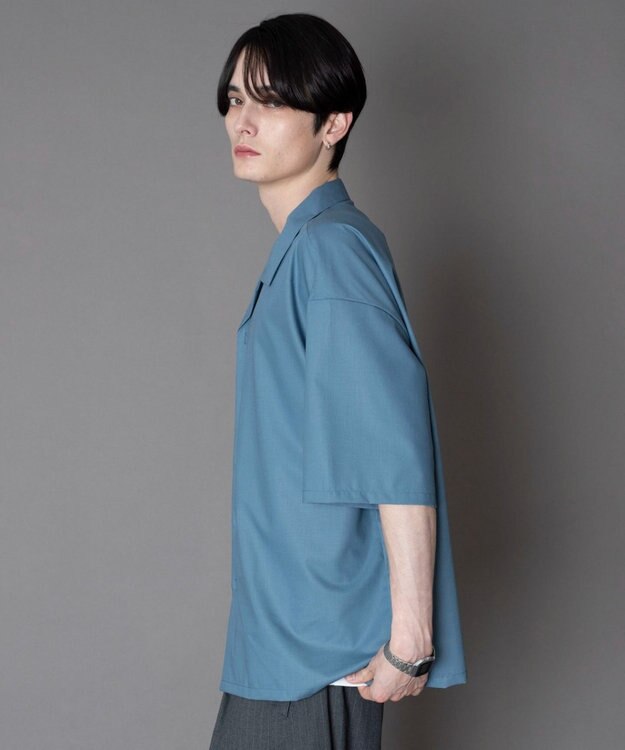 WEGO 【セットアップ対応】TRオープンカラーシャツ（SS） サックス