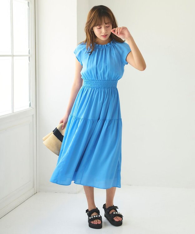 Feroux パールポイントツイード／キルティング サンダル ブラック系9