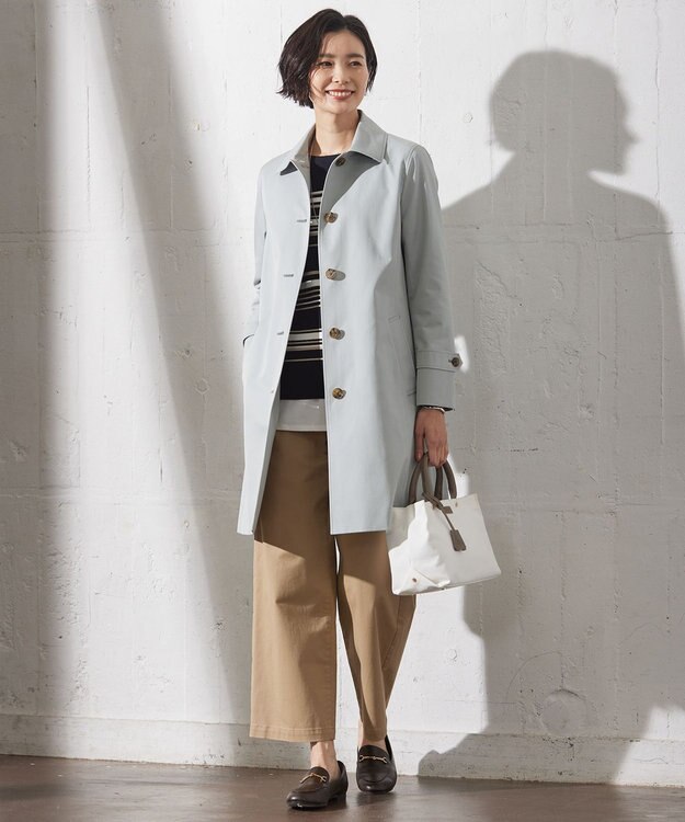 J.PRESS LADIES L 【洗える】RAYON STRETCH BORDER ボートネック ニット ネイビー系1