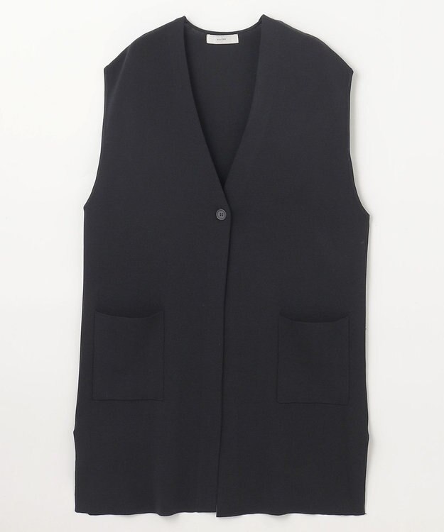 ANY L ロングニットジレ ブラック