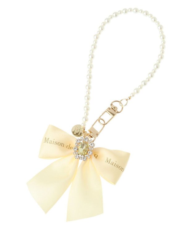 Maison de FLEUR EC限定ビジューリボンパールストラップ Yellow
