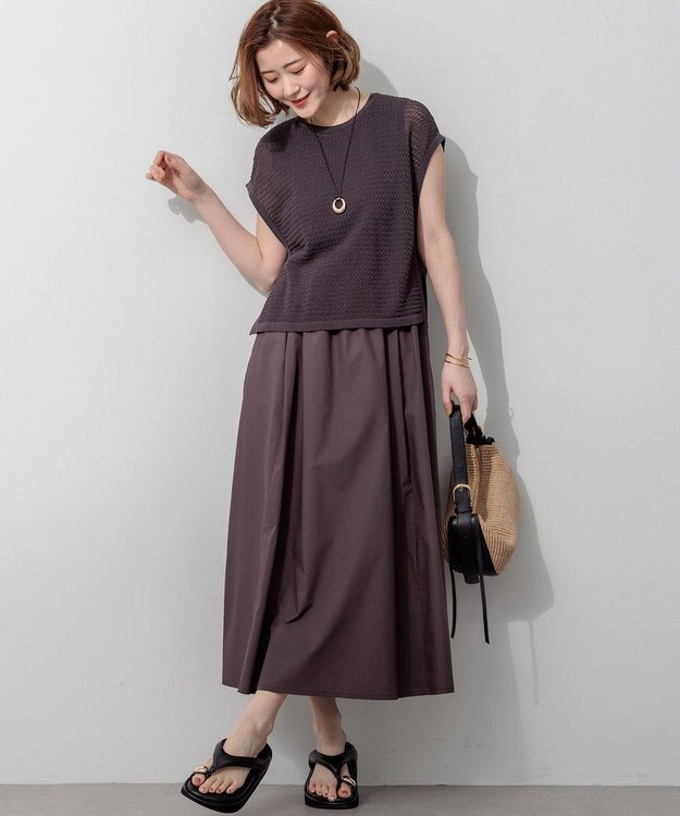 23区 レザータッチトング サンダル ブラック系