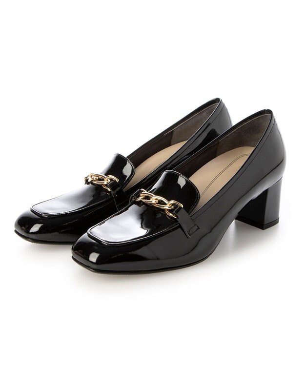 Riz raffinee <Riz raffinee>ビットヒールアップローファー ブラックエナメル