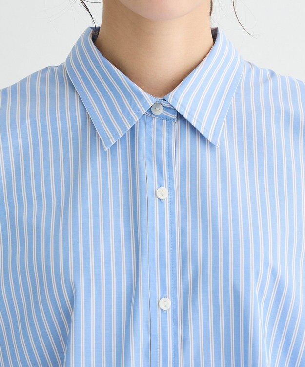 Green Parks イージーケアストライプシャツ Blue
