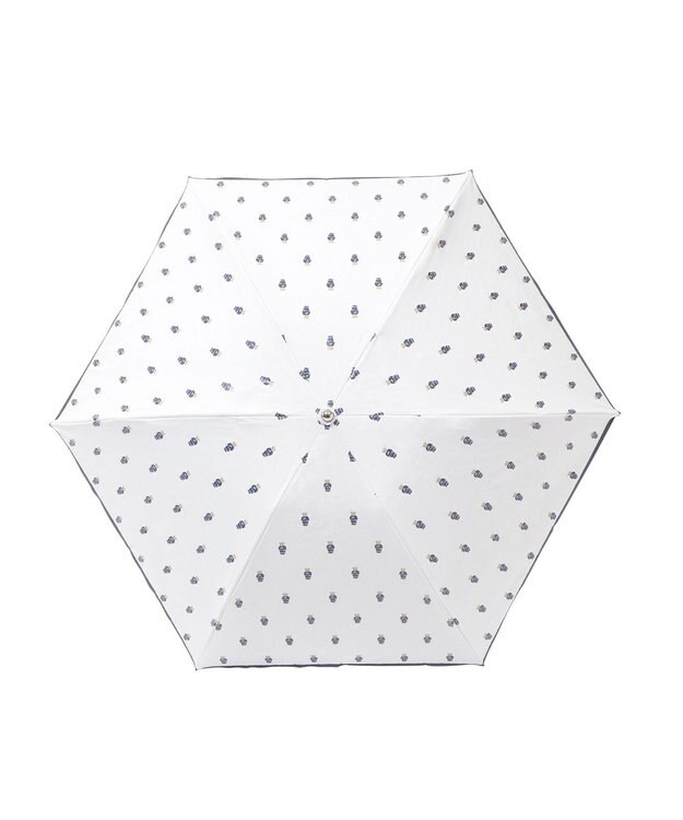 MOONBAT POLO RALPH LAUREN（ポロラルフローレン） 遮光 晴雨兼用 折りたたみ日傘 裏カラー PORO BEAR ポロベア オフホワイト＆ベアＰｔ×ネイビー