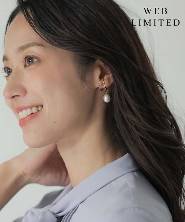 J.PRESS LADIES 【WEB限定】2way 淡水パール イヤカフ リング ゴールド系