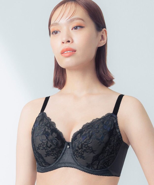 Wing ブラジャー Wing Lesiage バストを小さく見せる 脇すっきり フルカップブラ 【6000シリーズ】 小さく見せるブラ PB6001 ウイング／ワコール ダークブラウン