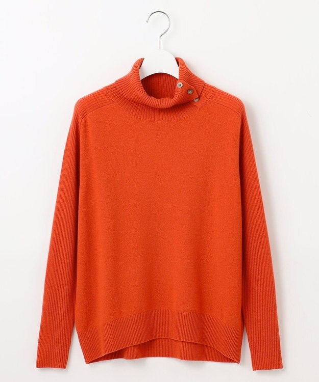 J.PRESS LADIES S 【洗える】SOFT TOUCH WOOL リブ切り替え ニット オレンジ系