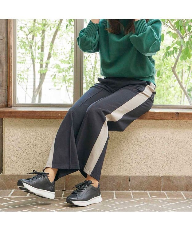 MODE ET JACOMO <MODE ET JACOMO>【軽量】レースアップ厚底スニーカー ブラック