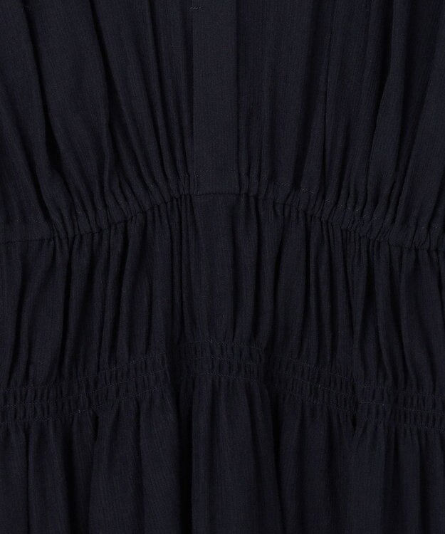 組曲 【先行予約】シアーリンクルクロス ティアードブラウス ネイビー系