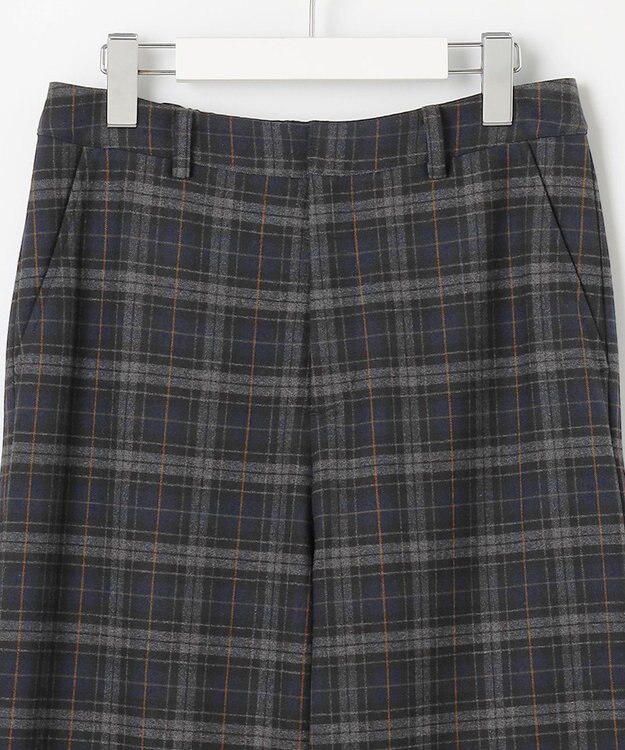 J.PRESS LADIES 【洗える】チェルビックチェック セミワイド パンツ ネイビーチェック系3
