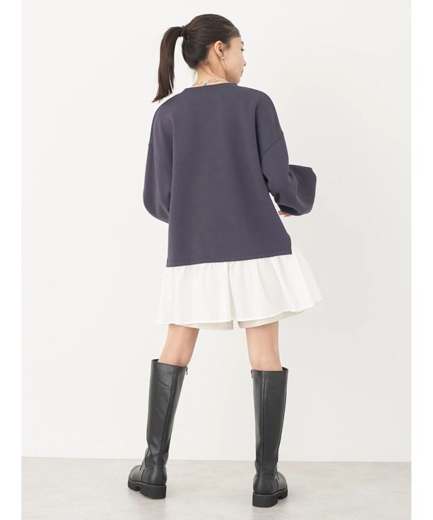 earth music&ecology ダンボールレイヤードチュニック Dark Gray