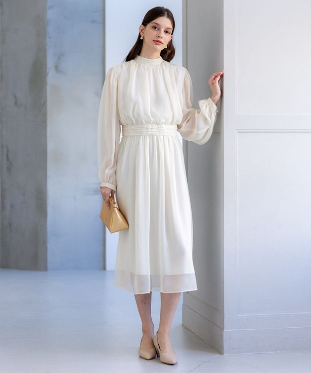 23区 L 【APPLAUDIR】クレープシフォン ドレス シャンパン