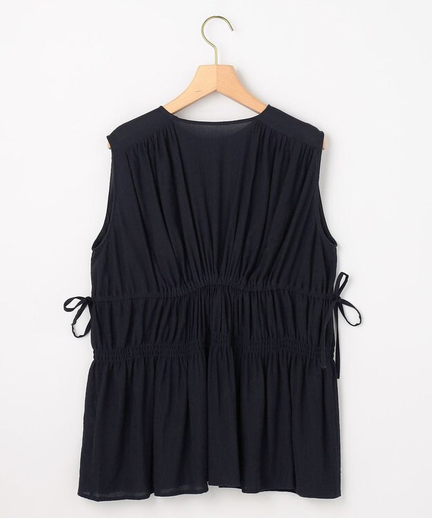 組曲 【先行予約】シアーリンクルクロス ティアードブラウス ネイビー系