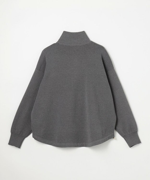 ANY L スウェットライクハーフジップニット グレー