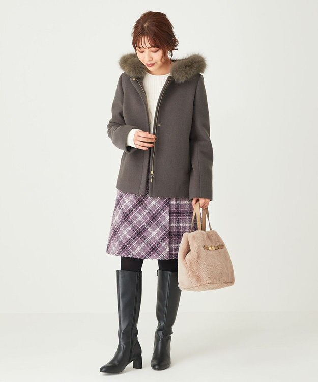 ANY SIS 【美人百花11月号掲載】2WAYスーペリアファインウールモッサ コート スレート