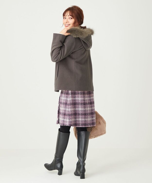 ANY SIS 【美人百花11月号掲載】2WAYスーペリアファインウールモッサ コート スレート