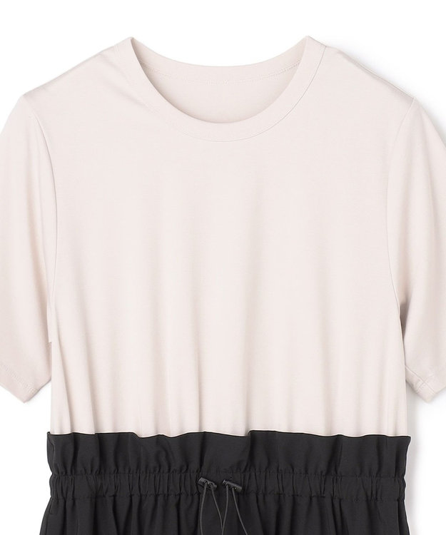 UNFILO BEAUTY FORM-T コンビワンピース グレージュ×ブラック