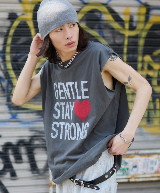 WEGO 【ユニセックス着用ITEM/MLサイズ展開】グラフィックBIGノースリーブ 柄1