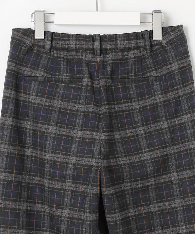 J.PRESS LADIES 【洗える】チェルビックチェック セミワイド パンツ ネイビーチェック系3