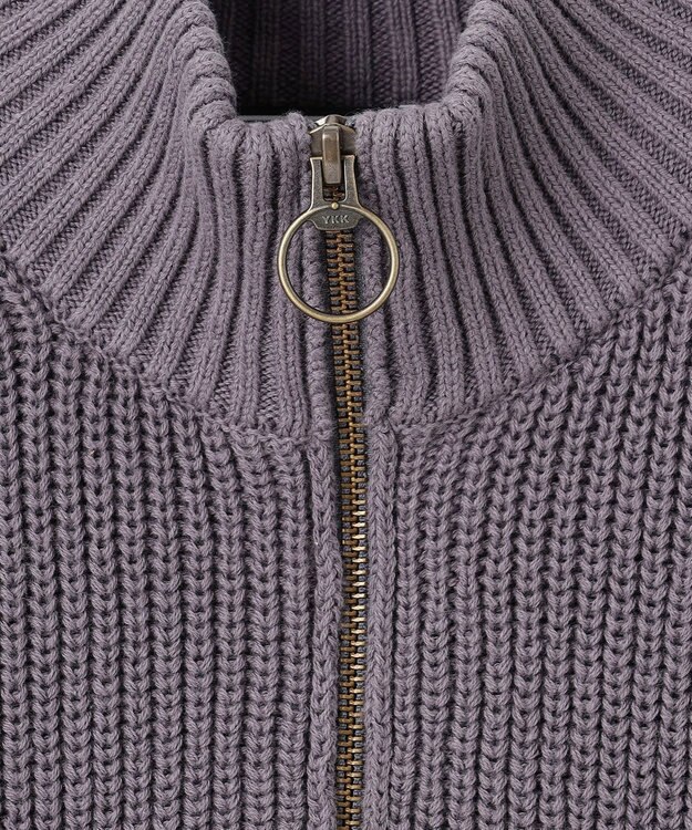 J.PRESS YORK STREET 【WOMEN】コットンニット ハーフジップポンチョ ダルブルー系