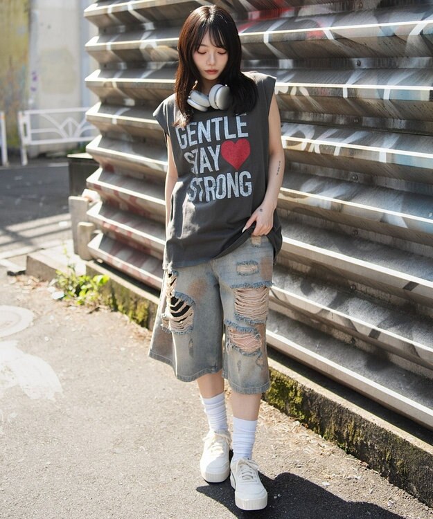 WEGO 【ユニセックス着用ITEM/MLサイズ展開】グラフィックBIGノースリーブ 柄1