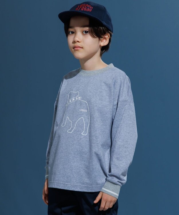 J.PRESS KIDS 【140-170cm】バックブル ラインプリント カットソー ライトグレー系