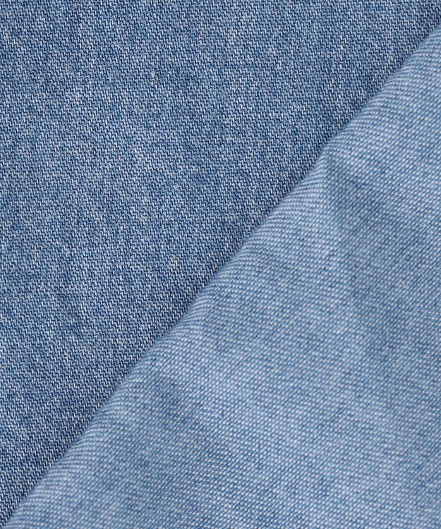 J.PRESS YORK STREET 【WOMEN】ライトダンガリー ツイストスリーブ ブラウス ダルブルー系