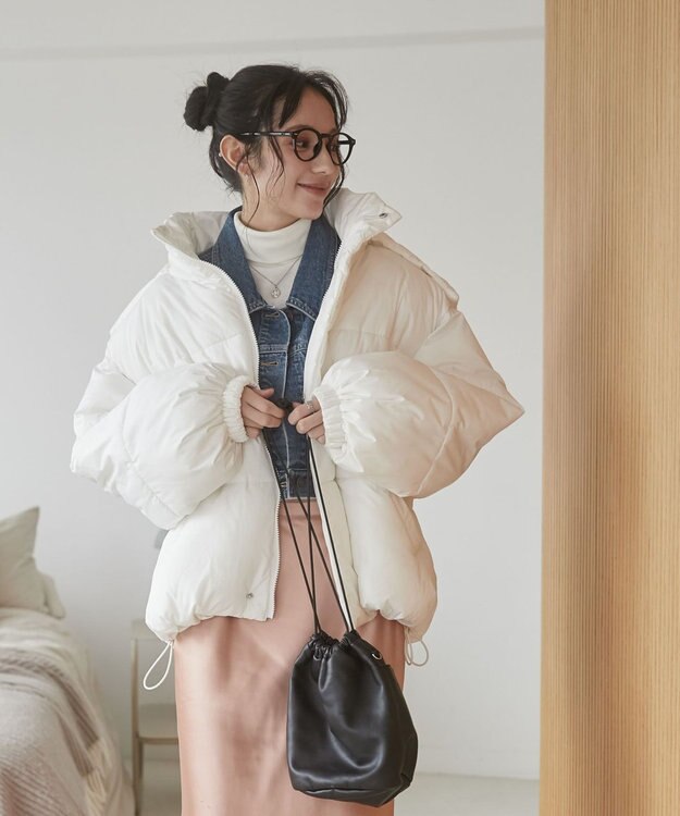 WEGO 【2WAYフード取り外し可能/あったかい】２WAYパディングブルゾン ホワイト