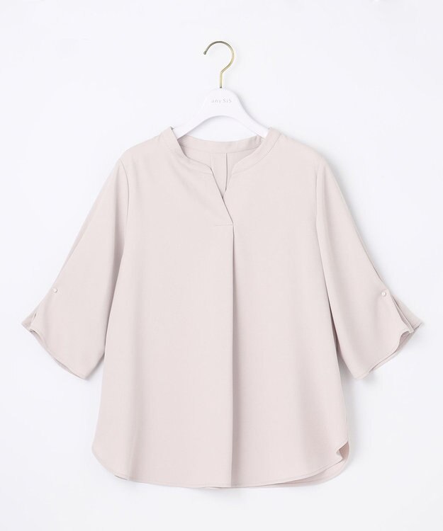 ANY SIS 【洗える】カフリングポイント ブラウス ローズグレー