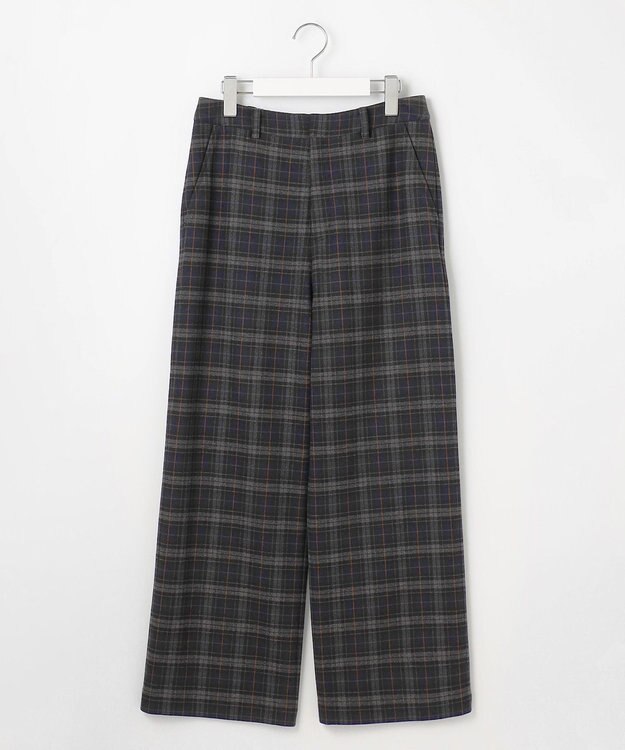 J.PRESS LADIES 【洗える】チェルビックチェック セミワイド パンツ ネイビーチェック系3
