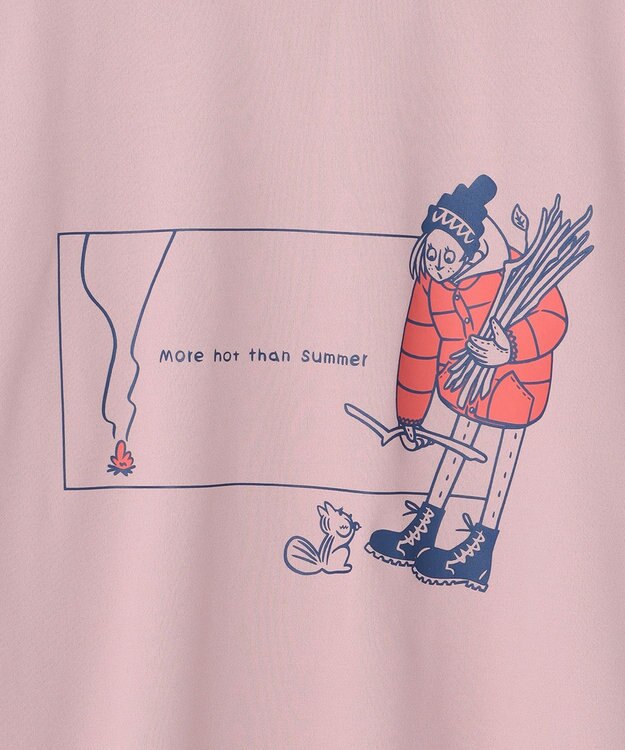 SHARE PARK LADIES 【LADIES】吸水速乾 フロントプリントTシャツ スモークピンク