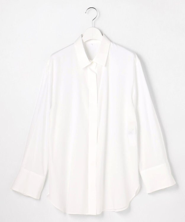 自由区 【着回し力抜群・レイヤードにも】ドレープブロード シャツブラウス オフ