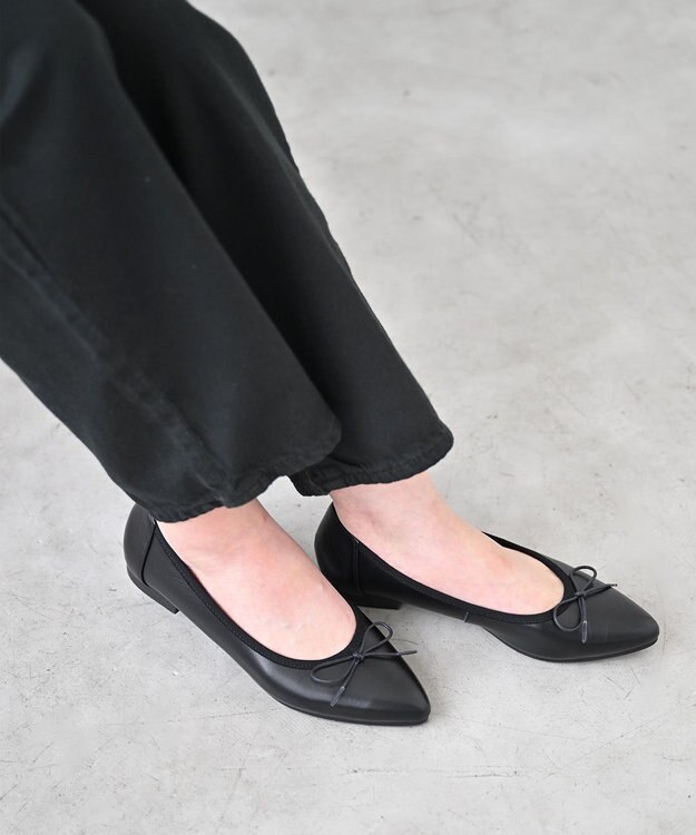 Pointer 日本製 本革大人女子のバレエシューズ ブラック