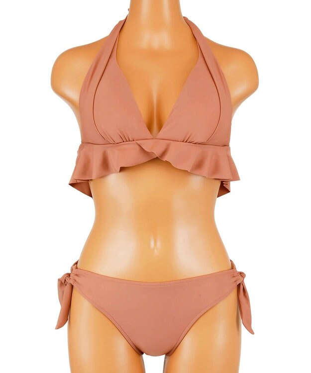 San-ai Resort（三愛水着楽園） 【SALE】ナチュラルだけどしっかり盛れる【ナチュラルアップブラ】Solidノンワイヤービキニ　7M・9M ピンク