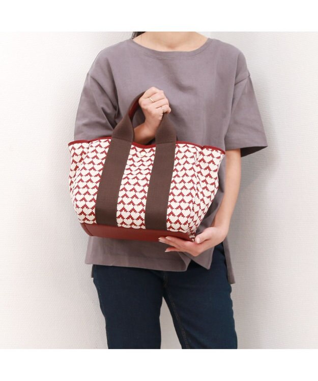 UNBILLION カシュカシュ cachecache / 柄アソートジャガード2wayトートバッグ ワイン