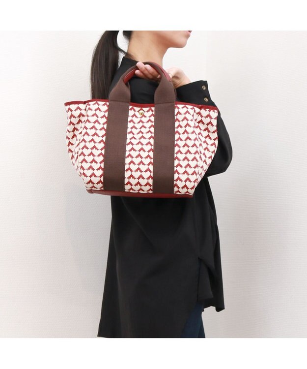 UNBILLION カシュカシュ cachecache / 柄アソートジャガード2wayトートバッグ ワイン