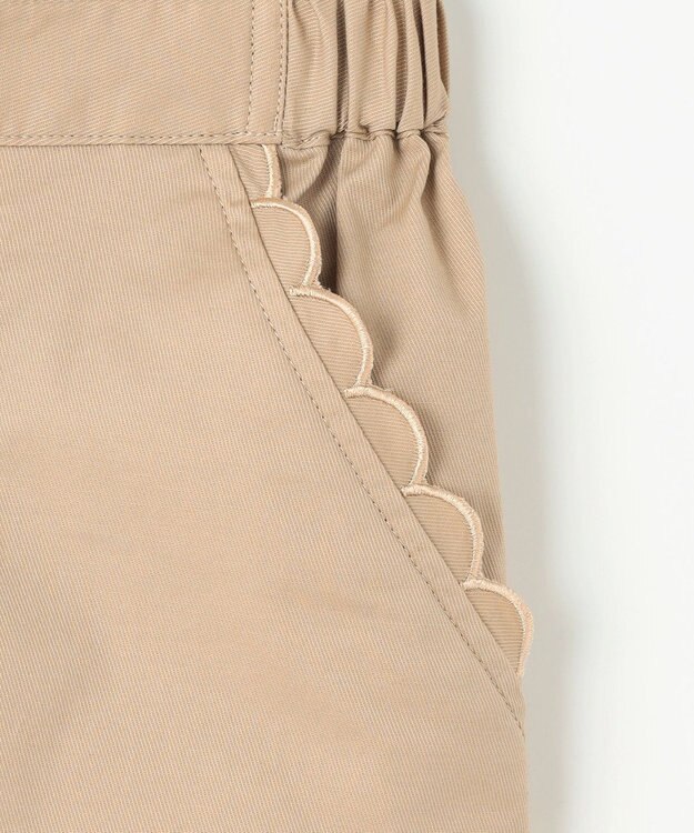 組曲 KIDS 【110-140㎝】スカラップポケット７分丈 パンツ ベージュ系