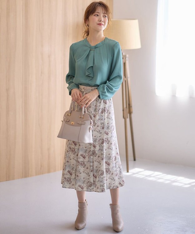 ANY SIS 【洗える】フルブルームフラワープリント スカート アイボリー系