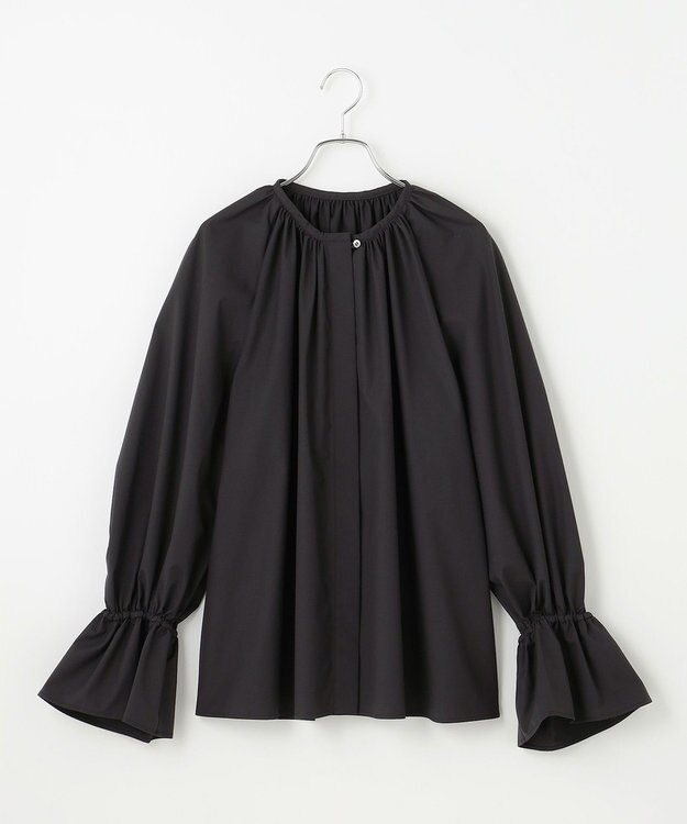 #Newans 【洗濯機可】フルギャザーブラウス ブラック