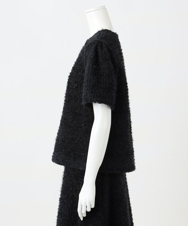 23区 S 【R(アール)】ファンシーツイードブラウス ブラック系