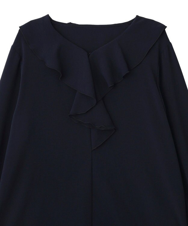 YECCA VECCA ラッフルブラウス Navy