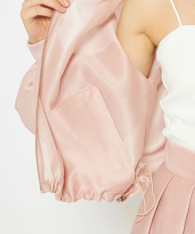 uncrave 【手洗い可】シャイニー シアー ブルゾン ピンク