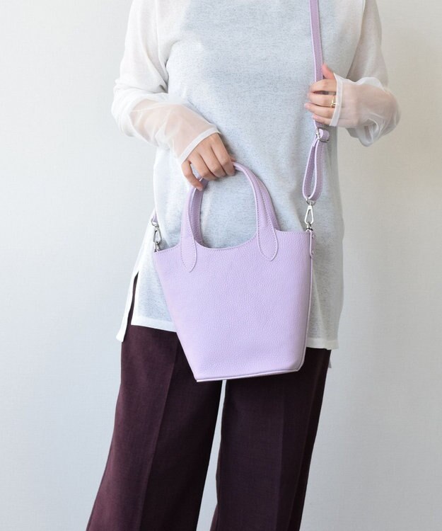 INTER-CHAUSSURES 【ANDREA CARDONE】ミディアムサイズレザーハンドバッグ ラベンダー