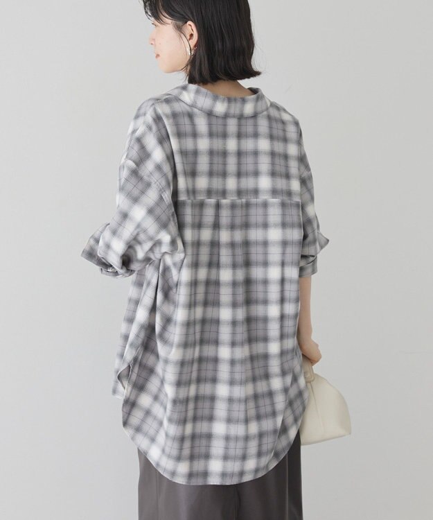 AMERICAN HOLIC ビエラ起毛チェックシャツ Gray