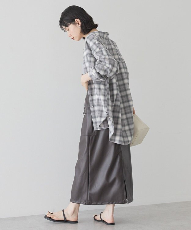 AMERICAN HOLIC ビエラ起毛チェックシャツ Gray